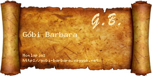 Góbi Barbara névjegykártya